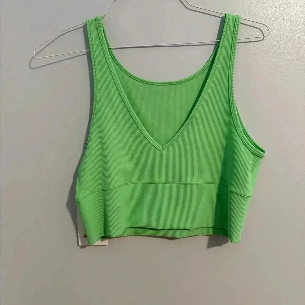 NWT! Lululemon Like Green size 14 Rib Power Pivot Tank - Picture 4 of 9